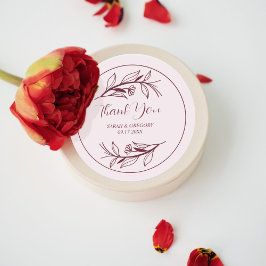 Ruby Vin Simple Boho Tack Wedding Favor Runt Klistermärke