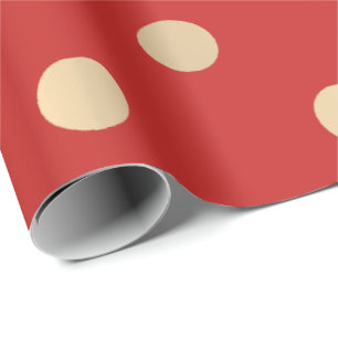 RubyChampaigne för polka dots rött guld Presentpapper