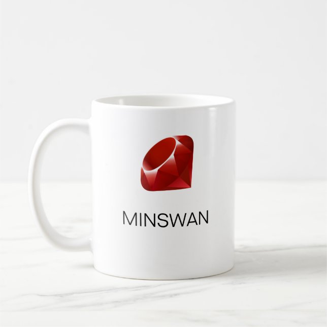 Rubyprogrammerare MINSWAN Kaffemugg (Vänster)