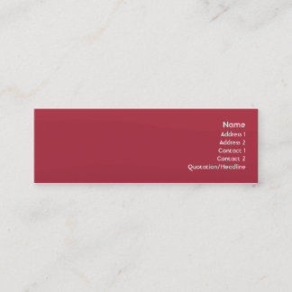 Rubyred vinka - smalan mini visitkort