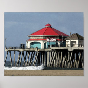 Rubys Middag Huntington Beach Pier Poster
