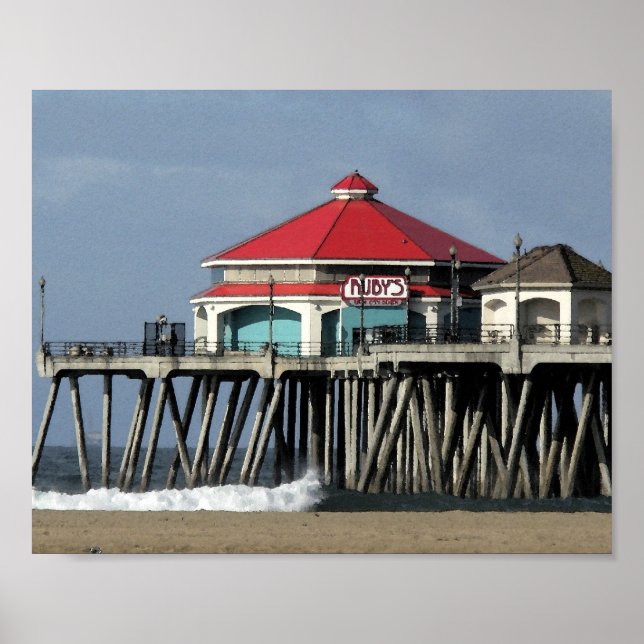 Rubys Middag Huntington Beach Pier Poster (Framsidan)