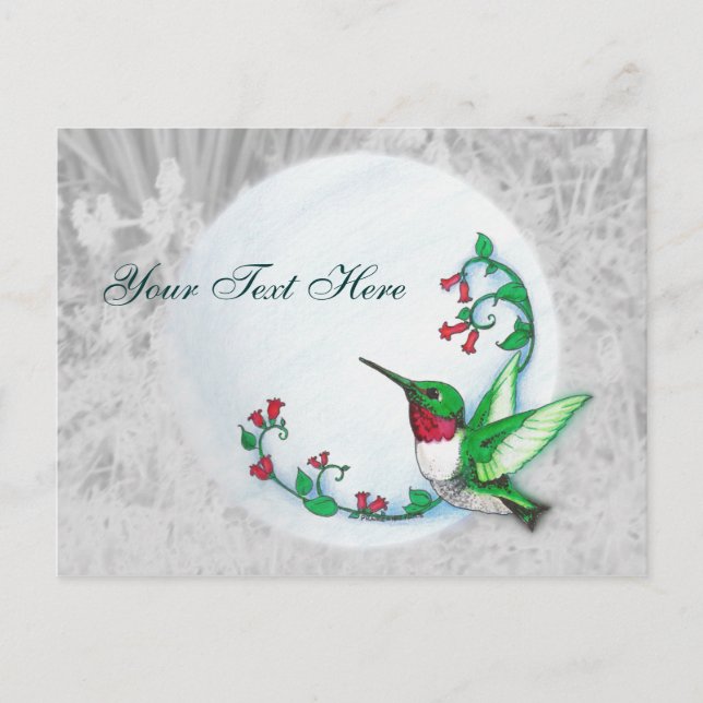 Rubythrop Hummingbird Postcard Vykort (Framsida)