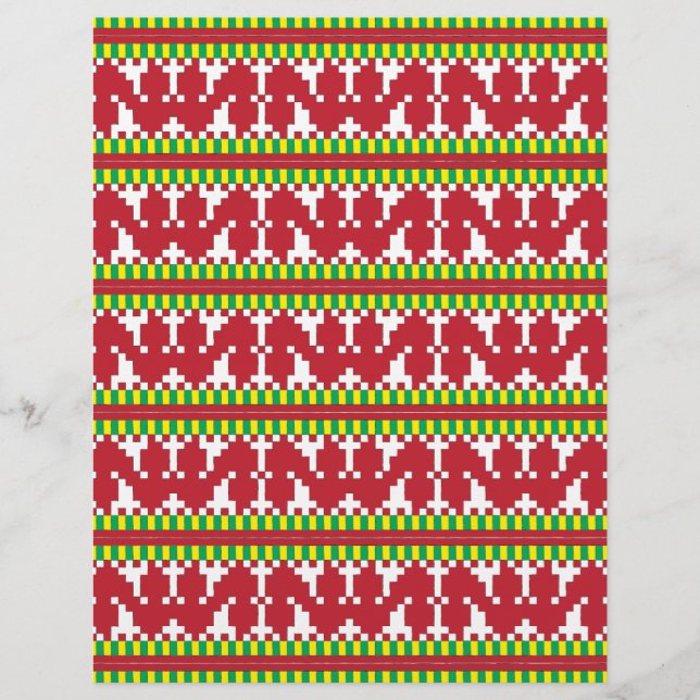 Rucava Red and white folk art geometric mönster I (Framsida)