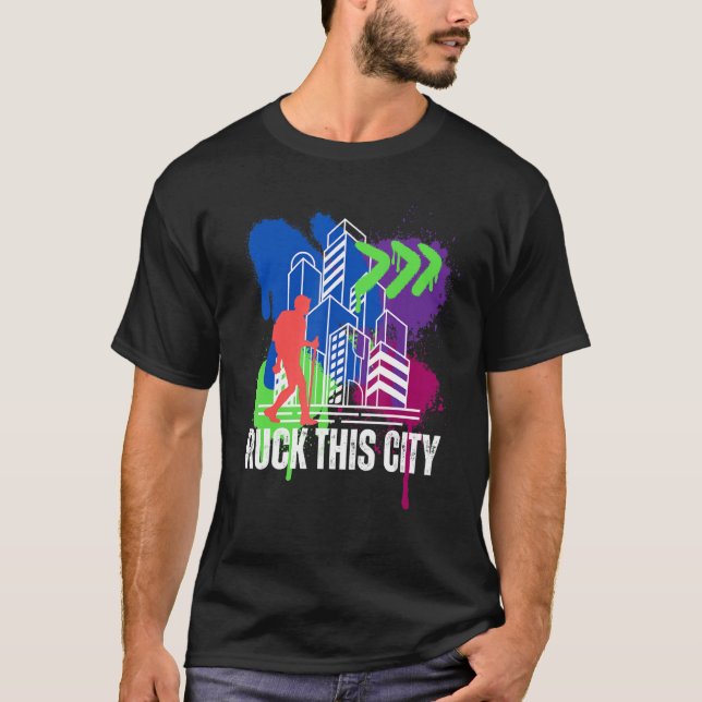 Ruck This City Urban Hiking Rucksack Backpack Work T Shirt (Framsida)