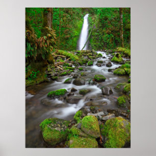 Ruckel Bäck Falls, Columbia River Gorge Oregon Poster