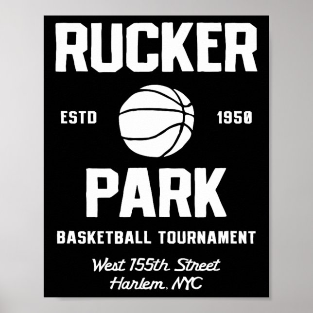 Rucker Park Sketll Tournament Harlem Nyc Streetll  Poster (Framsidan)