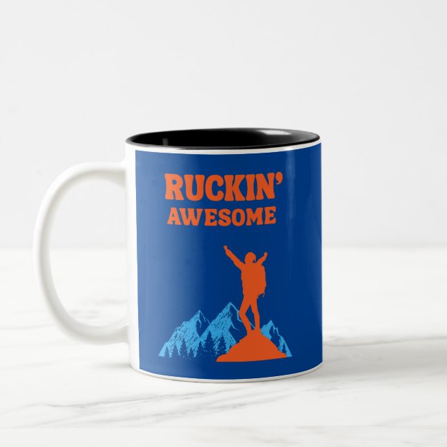 Ruckin'Awesomel for the Rucking Hiker Två-Tonad Mugg (Vänster)