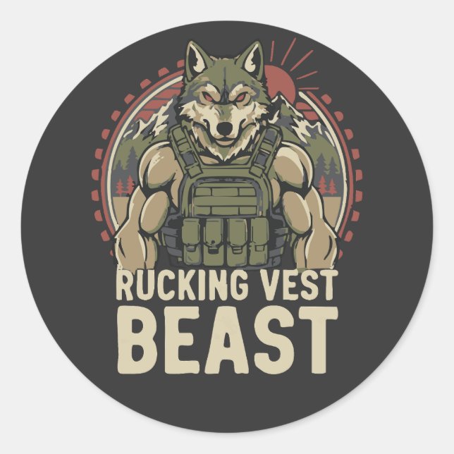 Rucking Vestbäest Runt Klistermärke (Framsida)