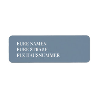 Rücksende-Aufkleber Hochzeit Dusty Blue 01 Returadress Etikett