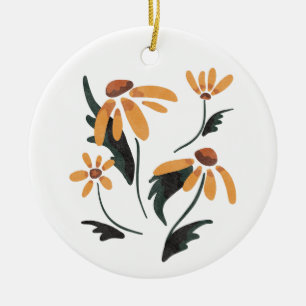 Rudbeckia Hirta Black-Eyed Susan Aesthetic Flowers Julgransprydnad Keramik
