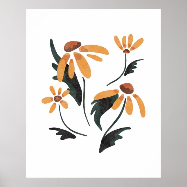 Rudbeckia Hirta Black-Eyed Susan Aesthetic Flowers Poster (Framsidan)