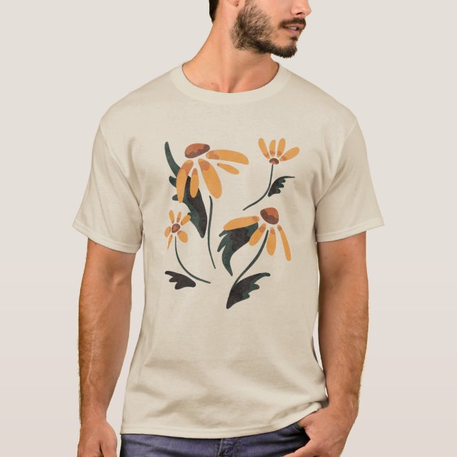 Rudbeckia Hirta Black-Eyed Susan Aesthetic Flowers T Shirt (Framsida)