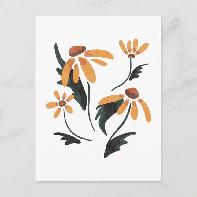 Rudbeckia Hirta Black-Eyed Susan Aesthetic Flowers Vykort (Framsida)