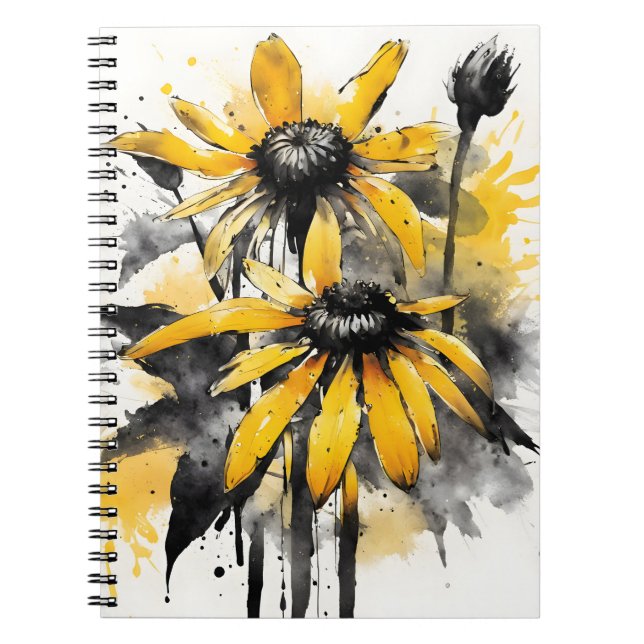 Rudbeckia - Watercolor flowers Anteckningsbok (Framsidan)