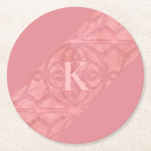 Ruddy Rosa Batik Brev Underlägg Papper Rund