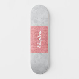 Ruddy Rosa Batik Grått Watercolor Namn Mini Skateboard Bräda 18,5 Cm