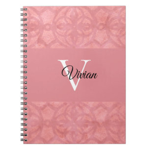 Ruddy Rosa Batik Namn Monogrammed Anteckningsbok