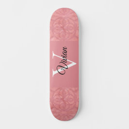 Ruddy Rosa Batik Namn Monogrammed Mini Skateboard Bräda 18,5 Cm