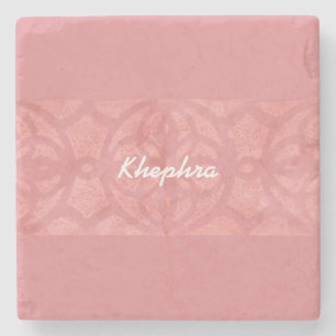 Ruddy Rosa Batik Namn Monogrammed Stenunderlägg