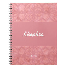 Ruddy Rosa Batik Namn och Year Notebook Anteckningsbok