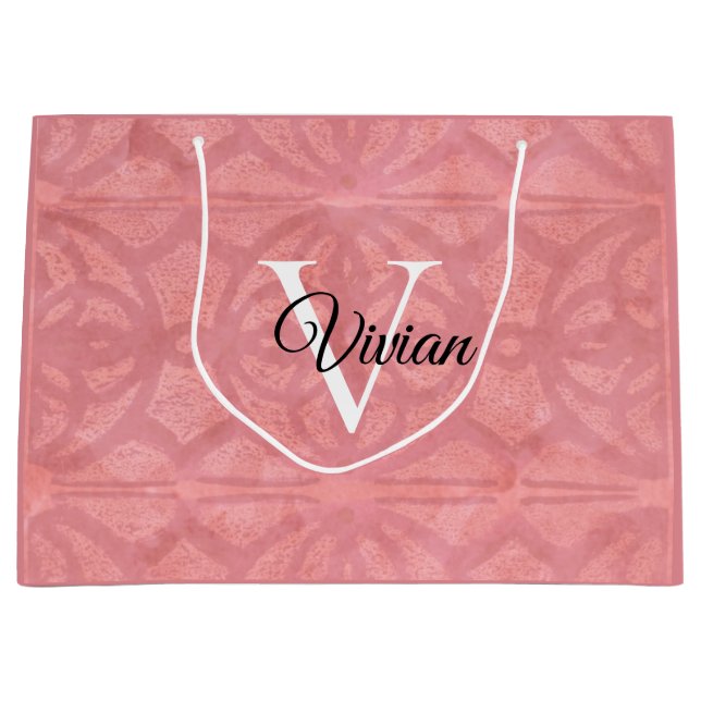 Ruddy Rosa Watercolor Monogram Namn (Framsidan)