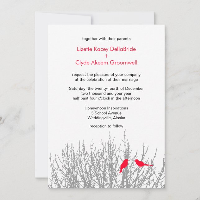 Ruddy Winter Weddings DIY-inbjudan Inbjudningar (Framsida)