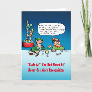 Rude Alf Funny Elf-julkort Helgkort