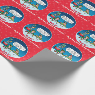 Rude alf the Red Nposed Elf Funny Tecknad Presentpapper