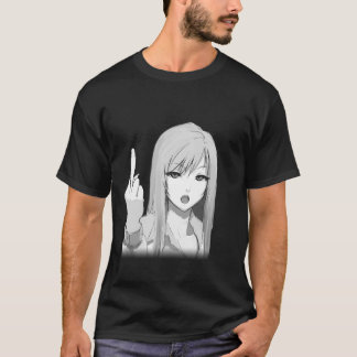 Rude Anime Girl Sticker T Shirt