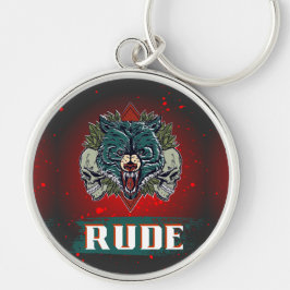 RUDE BEAR STIL RUND SILVERFÄRGAD NYCKELRING