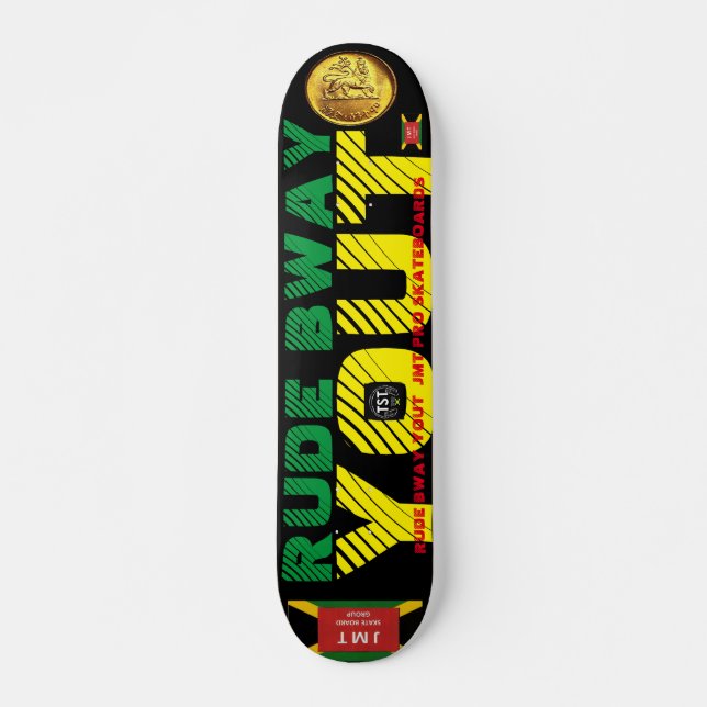 RUDE BWAY YOUT   JMT 7 3/4" Skateboarddäck Mini Skateboard Bräda 18,5 Cm (Framsida)
