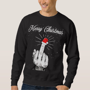 Rude God jul Mitten Finger Julafton ugly Lång Ärmad Tröja