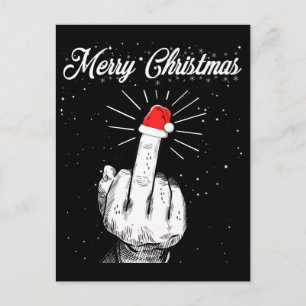 Rude God jul Mitten Finger Julafton ugly Vykort