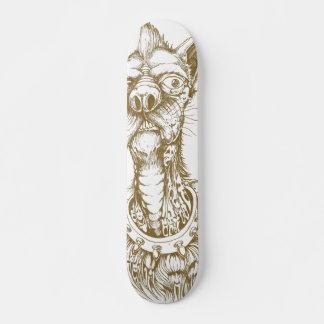 Rude Hund design på trä Mini Skateboard Bräda 18,5 Cm