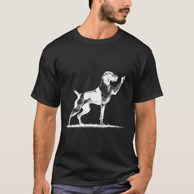 Rude Pointer Dog Hole German Shorthaired Pointer D T Shirt (Framsida)