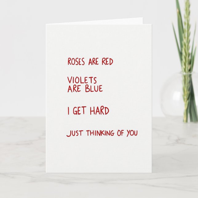 Rude Roses Are Red Thinking Of You Card Kort (Framsida)