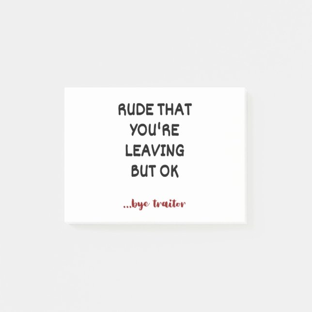 Rude som du Lämnar, men okej? Post-it Block (Framsida)