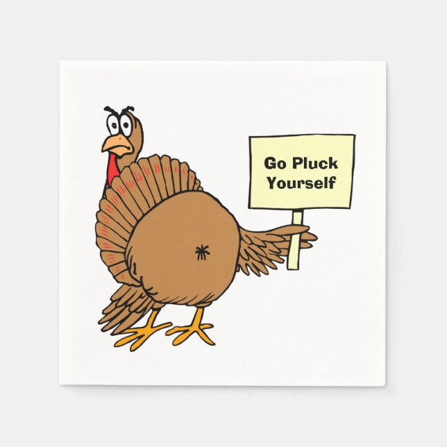 Rude Thanksgiving Jokes Pun Go Pluck Yourself Pappersservett (Framsidan)