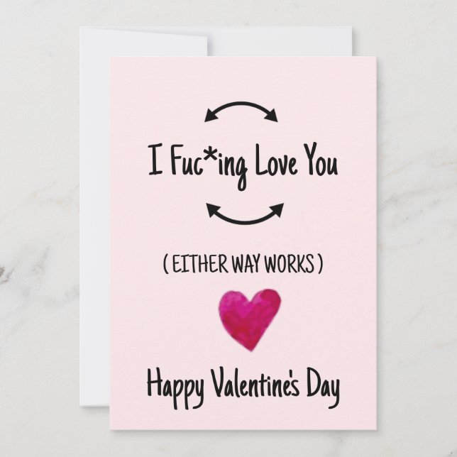 Rude Valentine Day Card, i kärlek Julkort (Framsida)