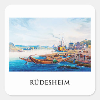 Rüdesheim, Tyskland 01B Fyrkantigt Klistermärke
