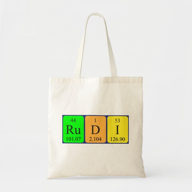 Rudi Periodisk bord namn topåse Tygkasse (Framsidan)