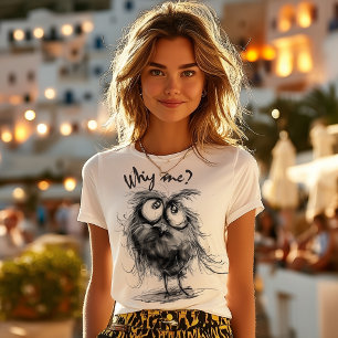 Rudolf Skiss Uggle – Söt Rolig Fågel T Shirt