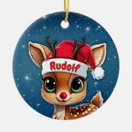 Rudolf the red nose Reindeer🦌 🎄 Julgransprydnad Keramik