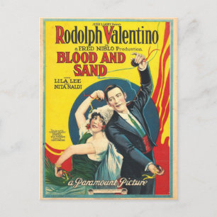Rudolf Valentino Blood Sand Affisch Vykort