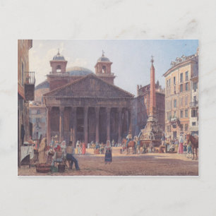 Rudolf von Alt- Pantheon och Piazza della Vykort