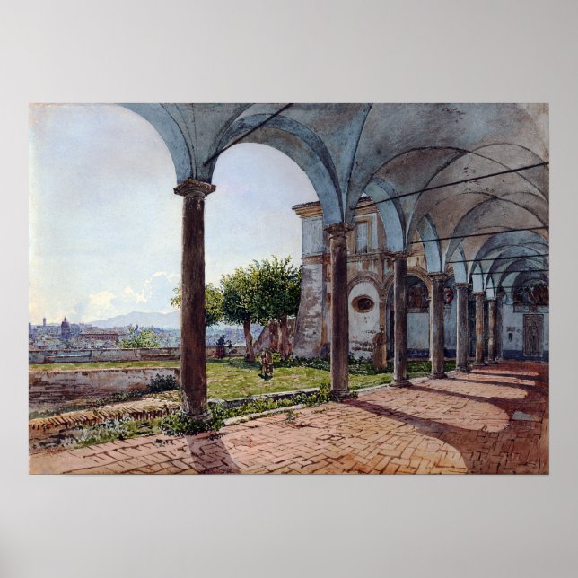 Rudolf von Alt View från Sant'Onofrio om Rom Poster (Framsidan)