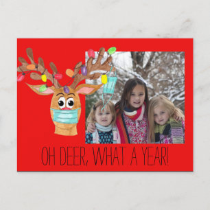 Rudolph Ansikte, moset Reindeer Photo Card Vykort
