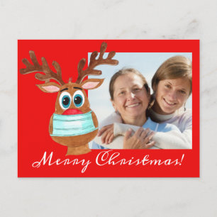 Rudolph Ansikte, moset Reindeer Photo Card Vykort