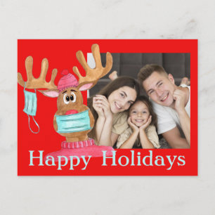 Rudolph Ansikte, moset Reindeer Photo Card Vykort